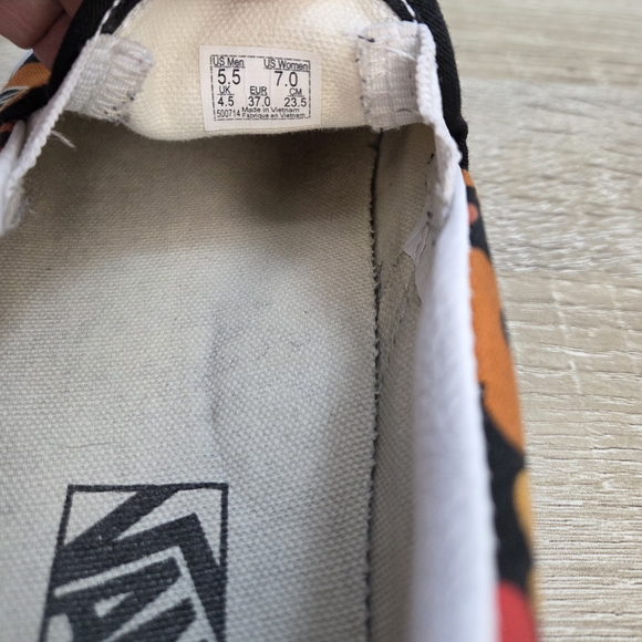 Vans Floral Slip-On Sneakers - Black, Orange, Red, White - Picture 7 of 11